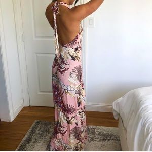 Floral Dress with Open Back